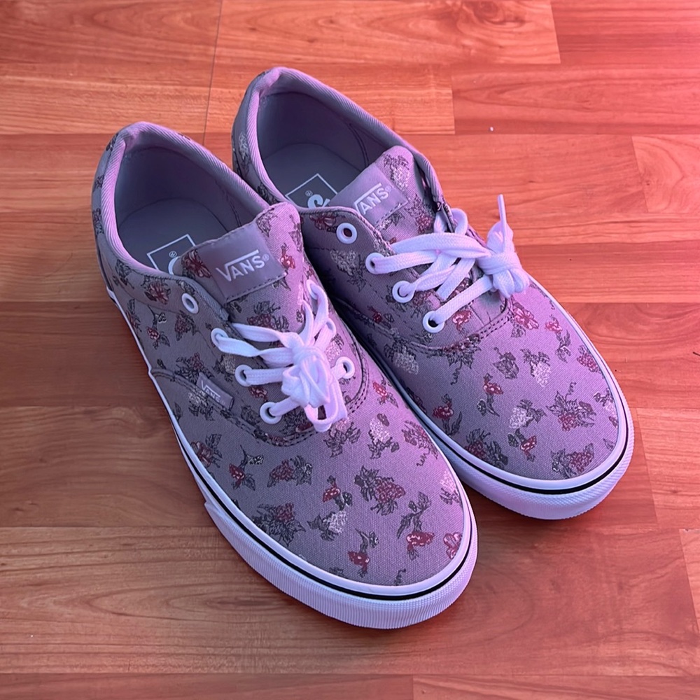 Grey Floral Vans New w/o Box Size 9